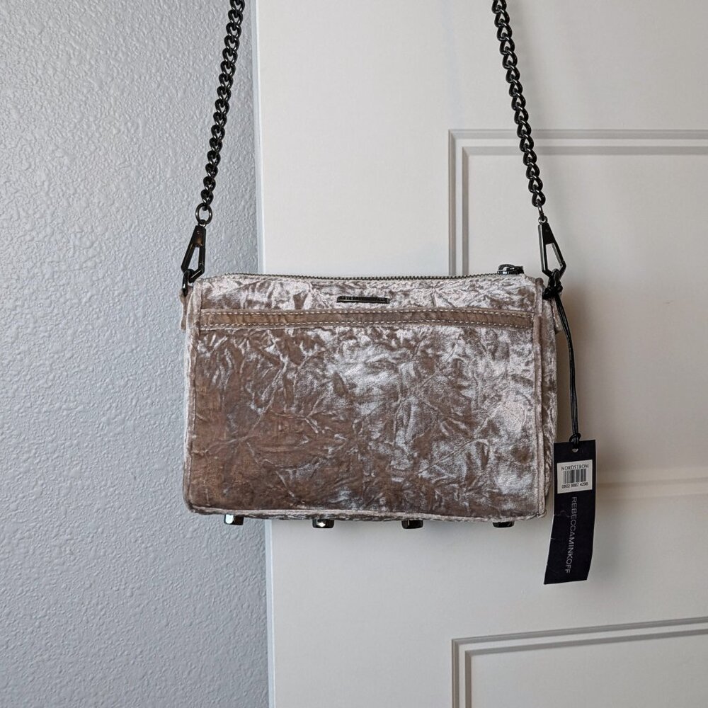REBECCA MINKOFF Mini Mac Velvet Convertible Crossbody Clutch - Picture 3 of 13